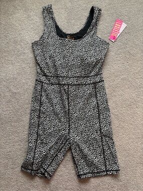 Lilly Pulitzer Black & White Leopard Print One-Piece Romper
